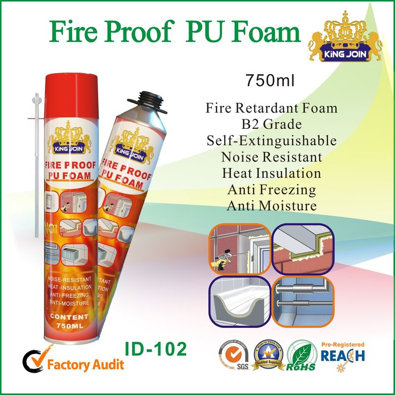 Anti Freezing PU Foam Sealant , Fire Rated Spray Foam For Wood / Drywall