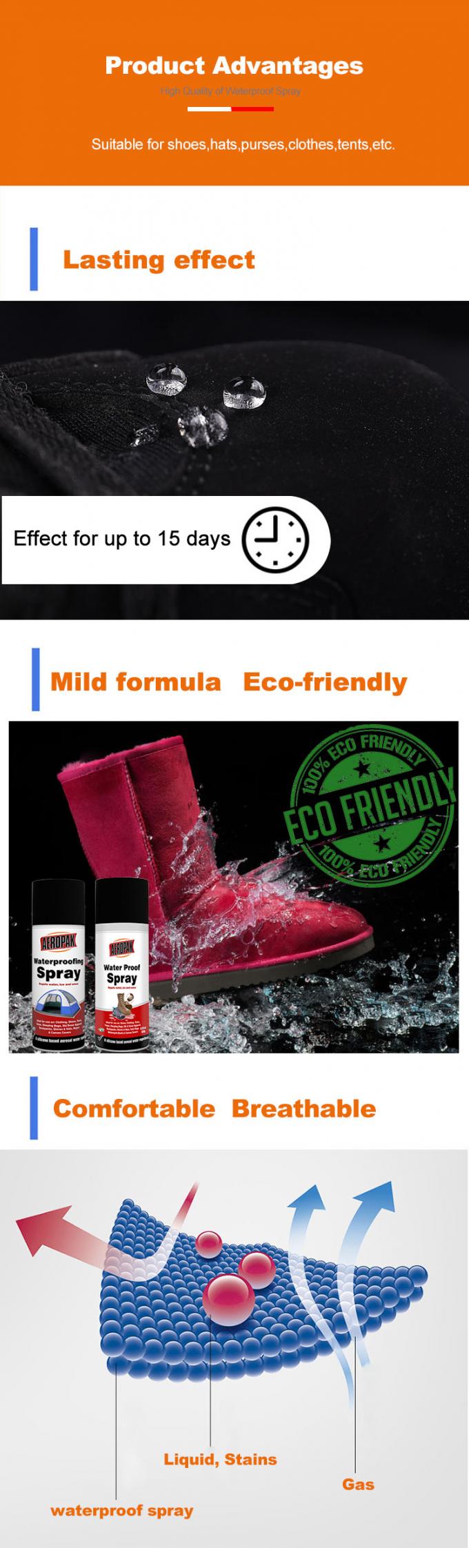 200ML Liquid Fabric Aeropak Waterproof Spray ISO9001 REACH 1