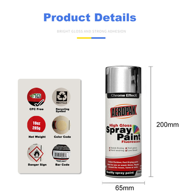 High Gloss 400ml Chrome Effect Spray Paint REACH ROHS SGS Approved