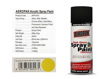 AEROPAK art yellow color 400ml acrylic Spray Paint for wood with MSDS certificate