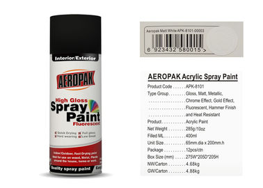 Matt White Color Aerosol Spray Paint , Car Spray Paint With SGS Certificate