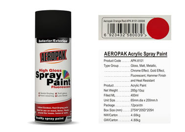 Orange Red Aerosol Spray Paint , MSDS Acrylic Spray Paint Fan - Shaped