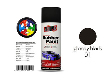 Natural Drying Removable Rubber Spray Paint Glossy Black Color For Car
