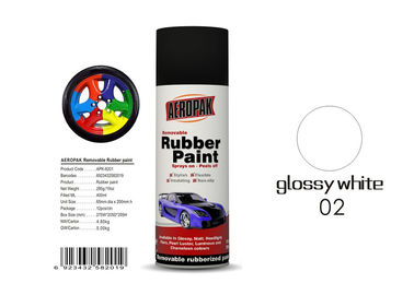 Glossy White Color Removable Rubber Spray Paint For Metal / Plastic APK-8201-2