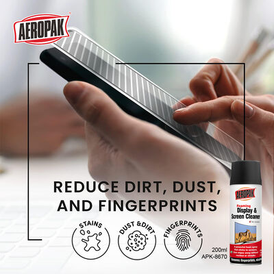 Aeropak 200ml Aerosol Eco-Friendly Alcohol-Free Anti-Static Streak Free Fast-Drying Multi-Purpose Customized Colors Screen