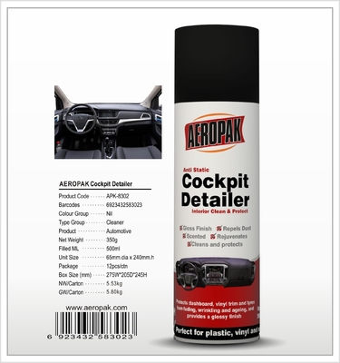 Aeropak Car Dashboard Shine Spray For Car Interior 500ml Anti Static