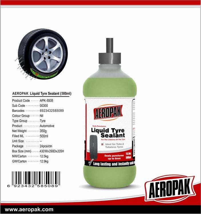 Motorcycle Aeropak Liquid Tyre Sealant Non Toxic Environmental Temporary Tire Sealer