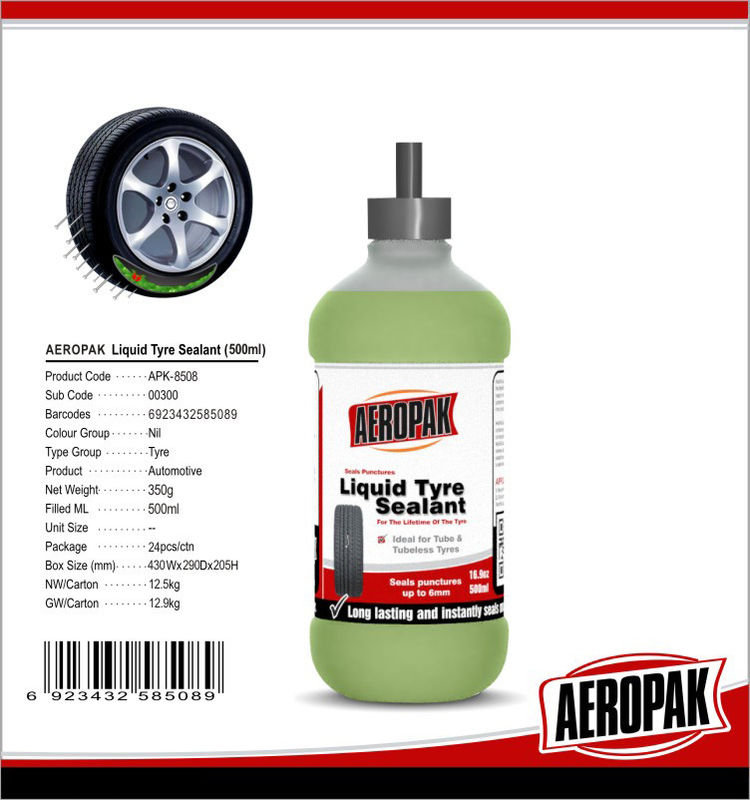Liuid Sealant Puncture Emergency Tyre Repair Auto Sealing Suitable For Tubeless Tyres