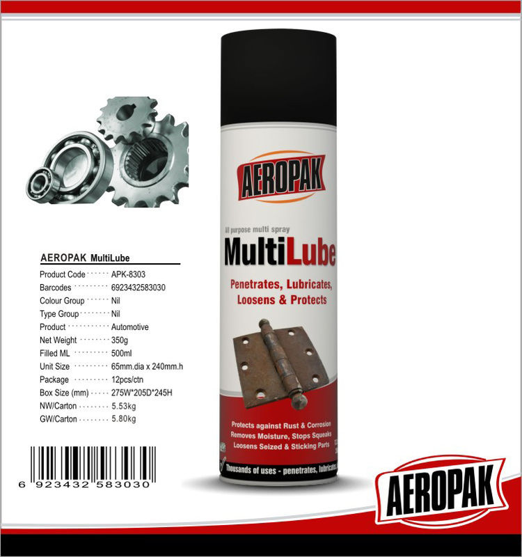 Protective Multi Purpose Lubricant Spray To Remove Surface Rust Or Moisture