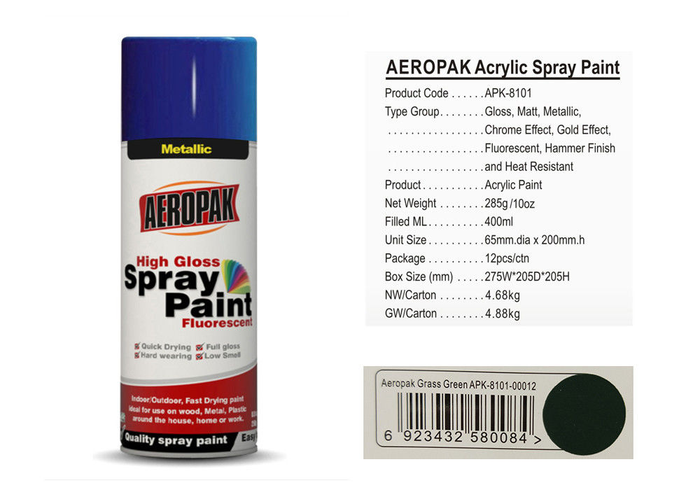 AEROPAK with MSDS and SGS certificate grass green color acrylic Spray Paint
