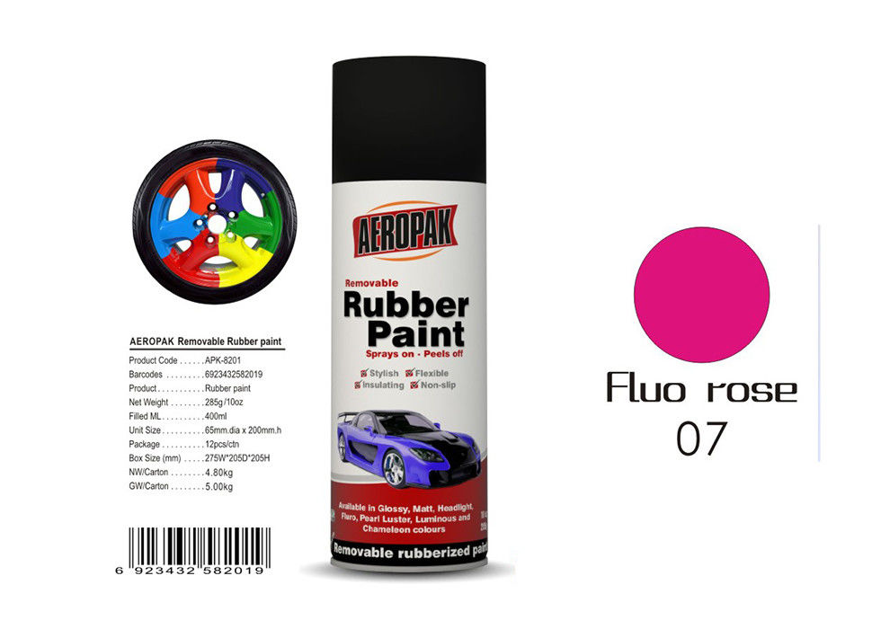 0.3 Pressure Inside Rubber Based Spray Paint Fluo Rose Color With SGS Certificate