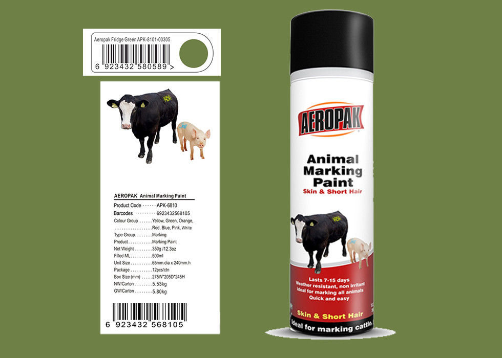 Fridge Green Color Marking Spray Paint , Animal Marking Paint Good Adhesiveness For Pig