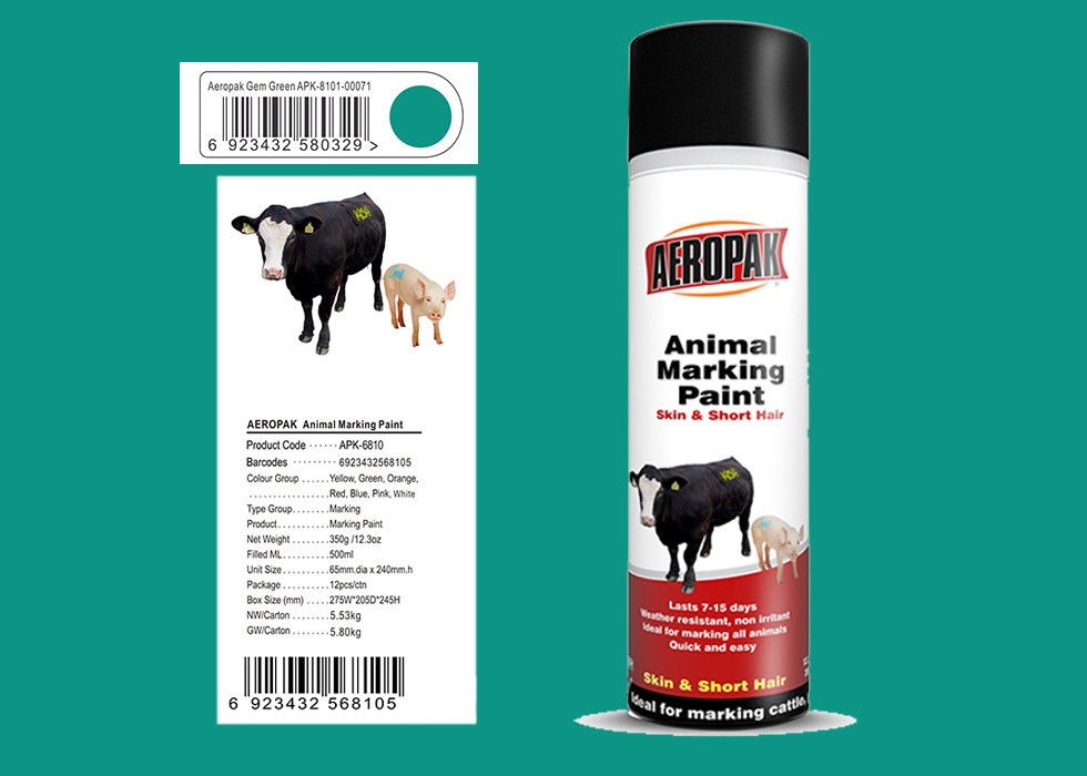 Gem Green Animal Marking Paint For Cattle Two Square Meters / Can