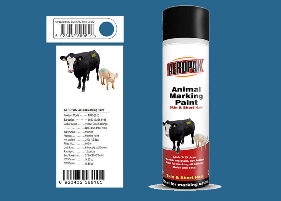 Lsuzu Blue Animal Marking Paint AEROPAK Brand ROHS Certificated For Sheep