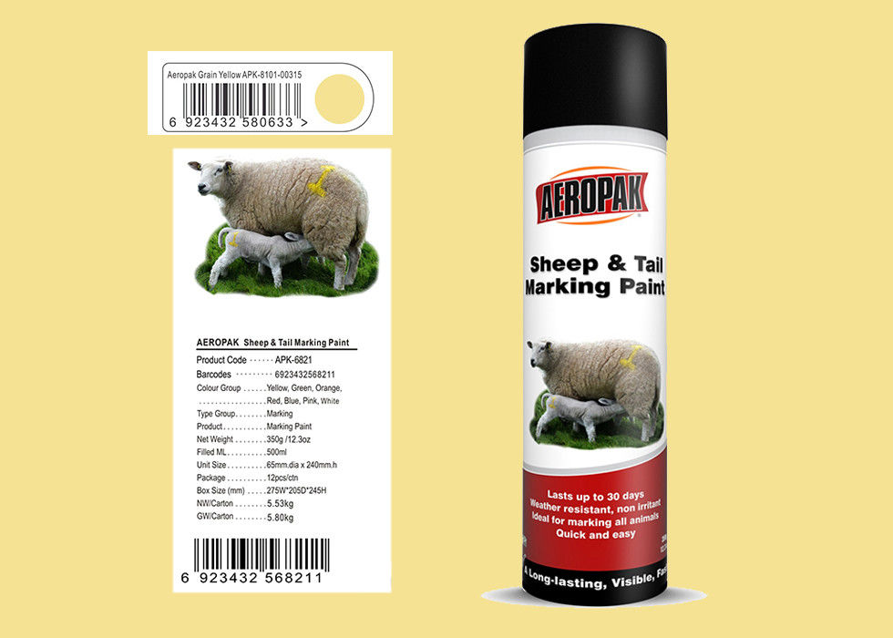 Tag / Tail Sheep Marking Paint Grain Yellow Color With 3 Years Shelf Time