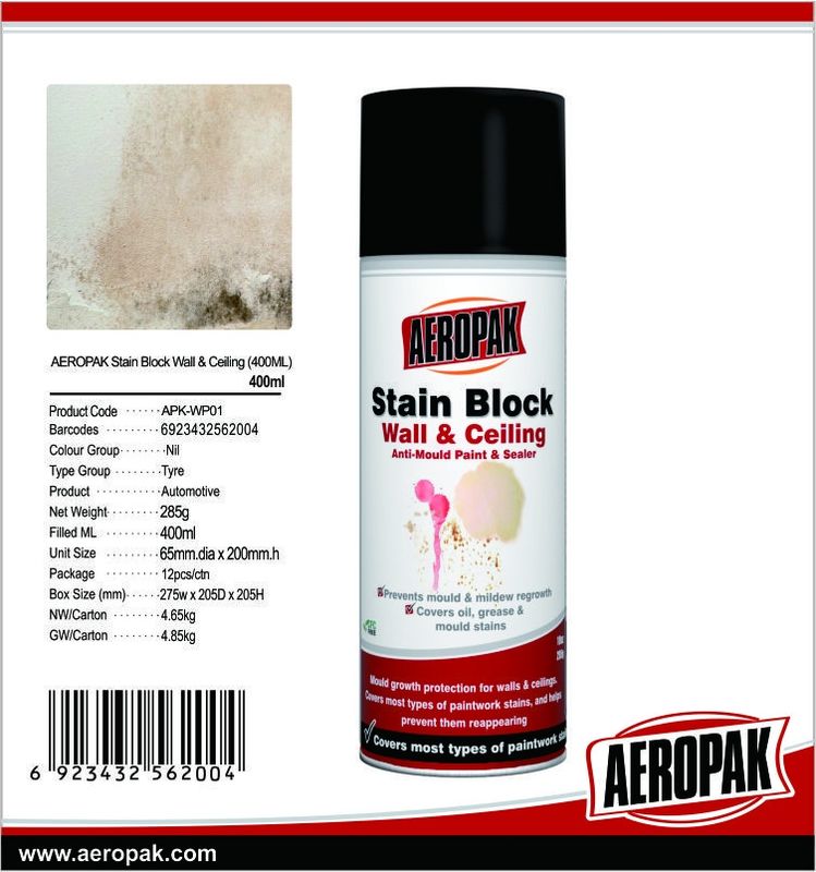 Stain Block Aerosol Spray Paint Wall / Ceilling Anti Mould Paint Dry Place Storage