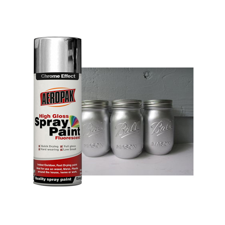 Aeropak Aerosol Silver Spray Paint Mirror Finish Chrome Effect Spray Paint