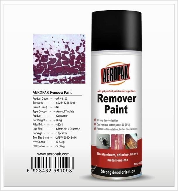 Aeropak Paint Remove Spray 400ml Tinplate can For Metal glass wood